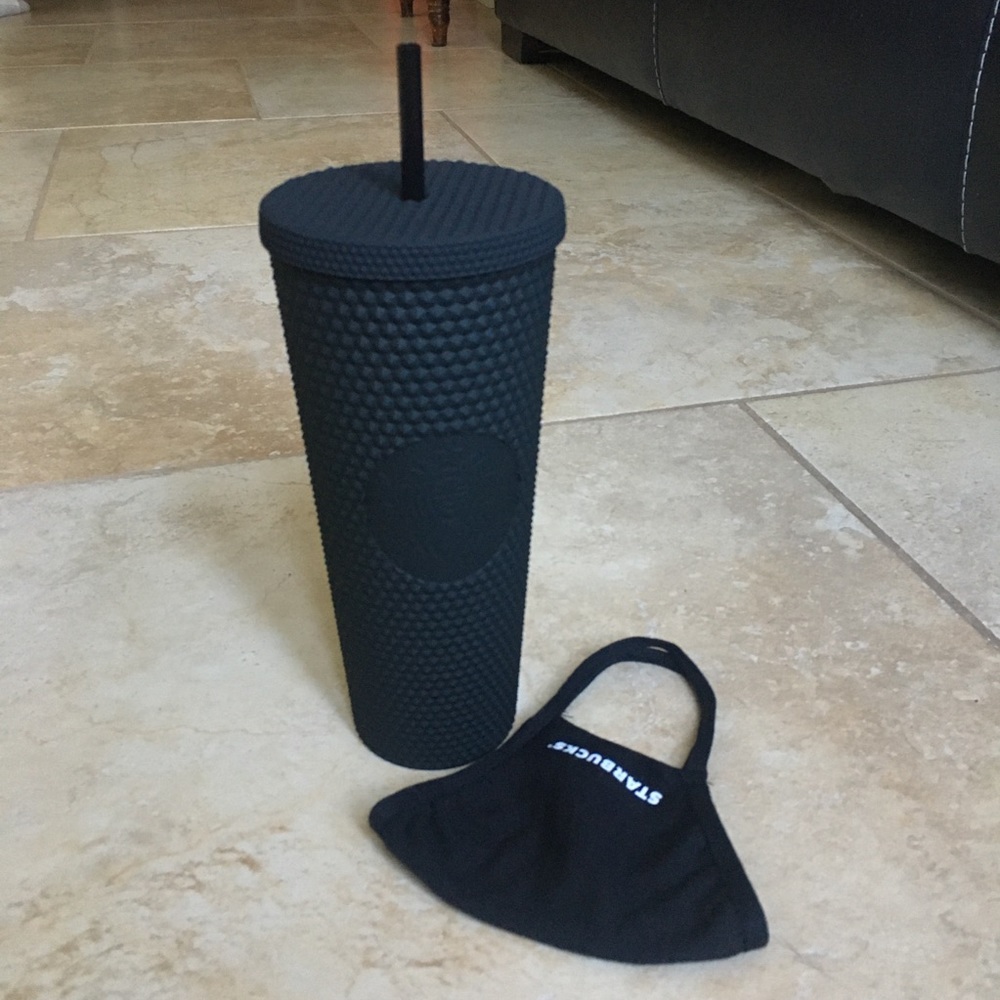Starbucks Matte Black Tumbler + Starbucks Mask - Picture 2 of 13